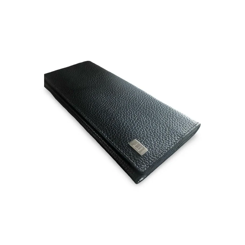 Dunhill Avorities LIKE NEW Authentic Black pebbled Wallet Silver Hardware